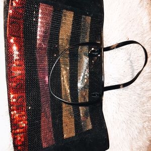 multi colored glitter bag